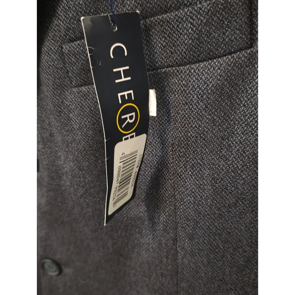 Chereskin 44R 100% Lambswool Blazer Charcoal Gray 3-Button Sport Coat Jacket Men